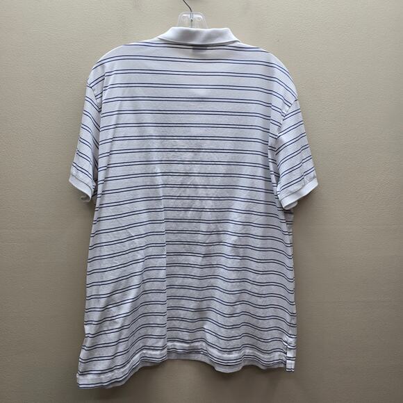 Polo by Ralph Lauren Striped Custom Fit Polo Big Pony Logo White Blue Size XL - Picture 2 of 5